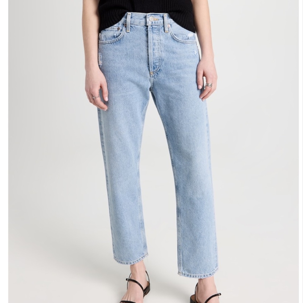 AGOLDE PARKER EASY STRAIGHT JEANS MEDIUM BLUE EVADE WASH 30 ORGANIC COTTON